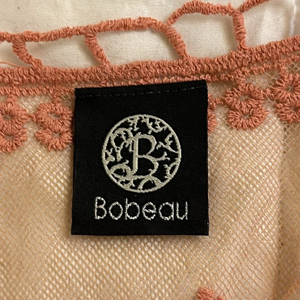 “Bobeau” coral crocheted lace top - Picture 5 of 6
